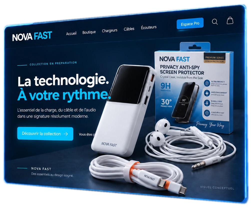 Nova Fast 3D website concept preview with consumer technology products